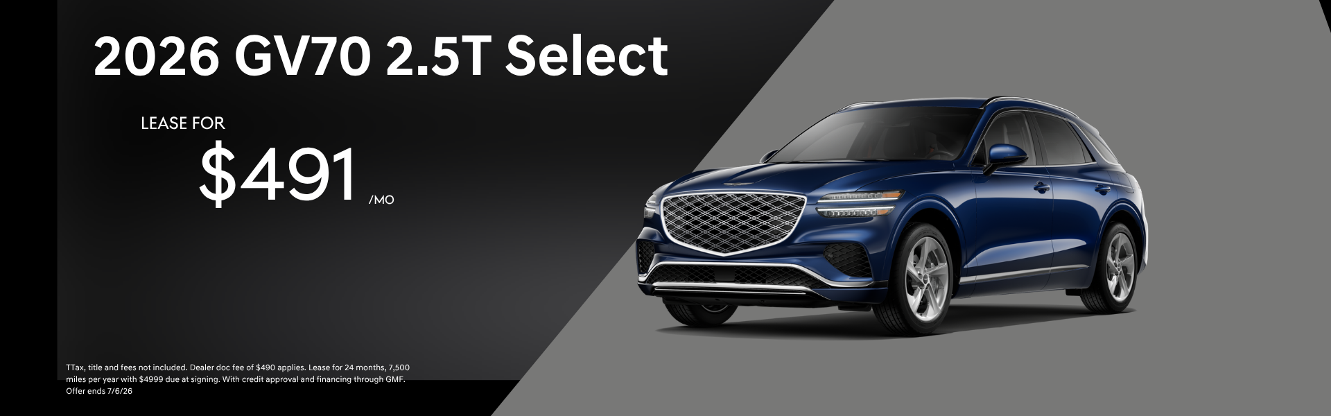 2026 Genesis GV70 2.5T Select Offer